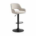 Højdejusterbar barstol med armlæn, beige/sort, 54 x 52 x 92-113 cm